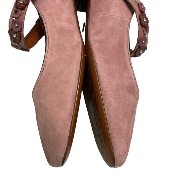 COACH Dusty Rose Flower Stud Suede Leather Mary Jane Flats Size 5.5 NWOB - Picture 8 of 13